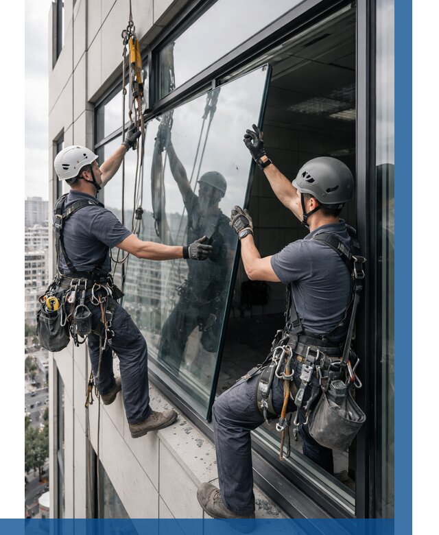 Замена стеклопакетов на высоте в Мурманске от 5655 р. | ВЫСОТНИК-Мрм