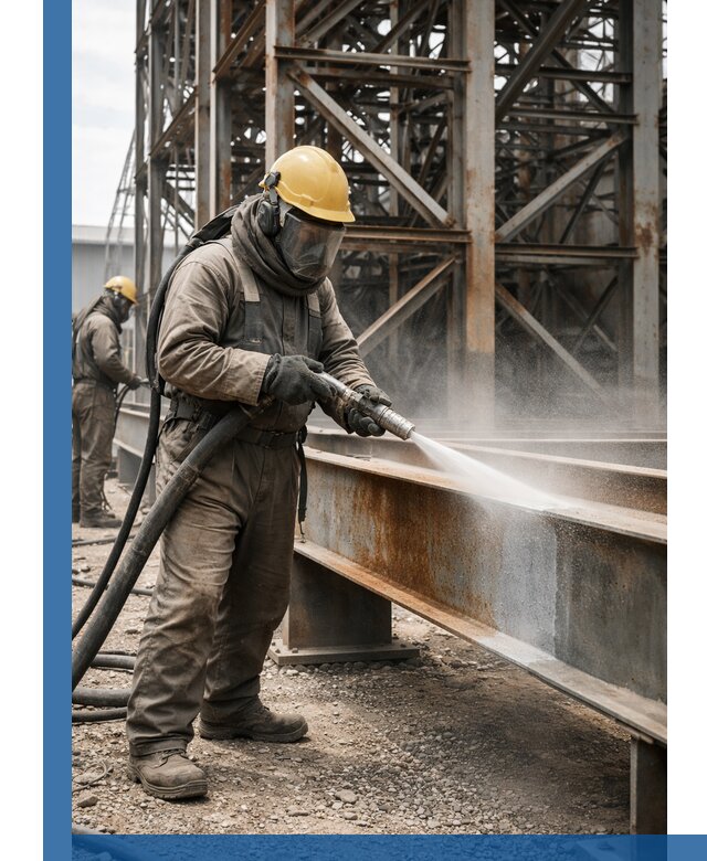 Пескоструйная очистка металлоконструкций в Мурманске промышленная