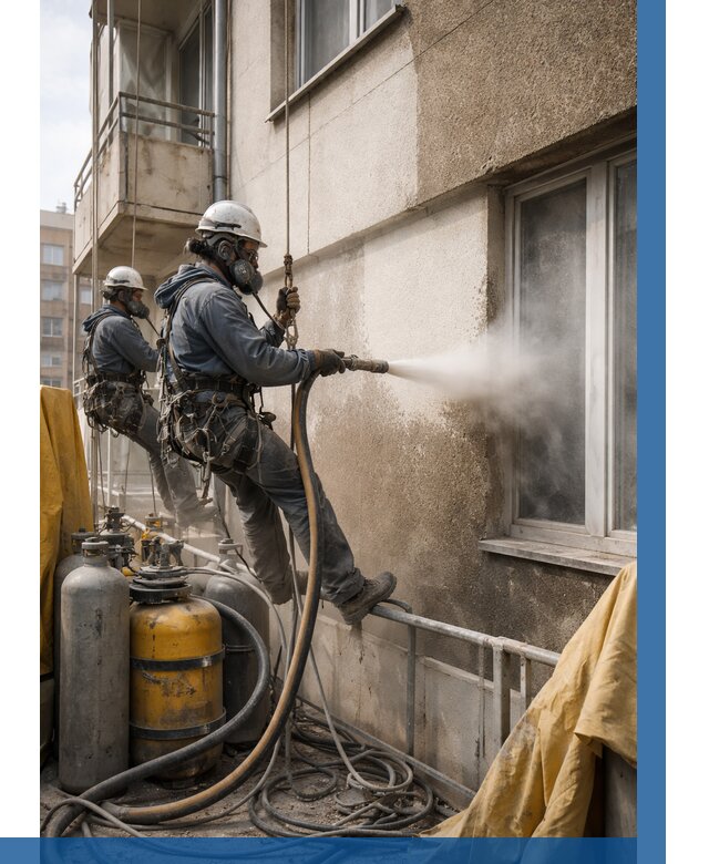 Пескоструйная очистка фасада в Мурманске от 668 р. | ВЫСОТНИК-Мрм