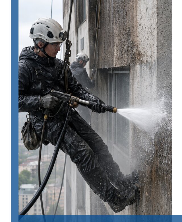 Гидроструйная очистка фасадов и конструкций в Мурманске