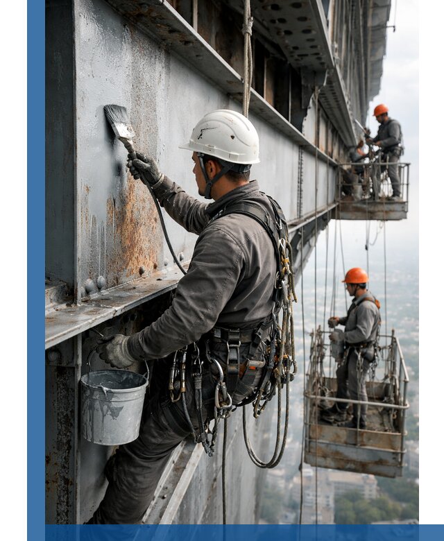 Покраска металлоконструкций на высоте в Мурманске профессионально