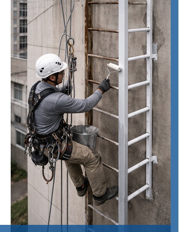 Покраска пожарных лестниц в Мурманске от 4627 р. | ВЫСОТНИК-Мрм