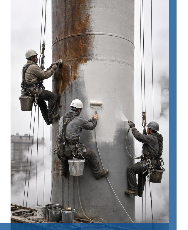 Покраска дымовых труб в Мурманске от 8740 р. | ВЫСОТНИК-Мрм