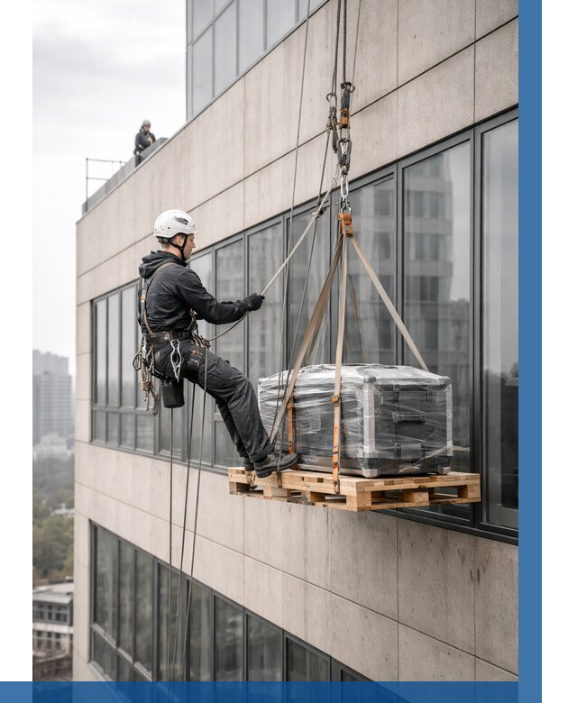 Спуск груза по фасаду в Мурманске от 3599 р. | ВЫСОТНИК-Мрм