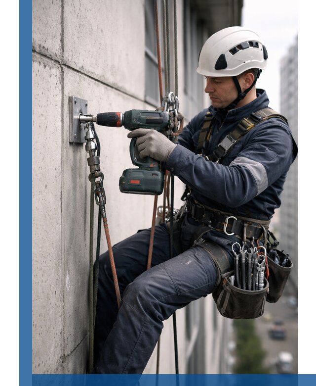 Установка анкерных точек для высотных работ в Мурманске