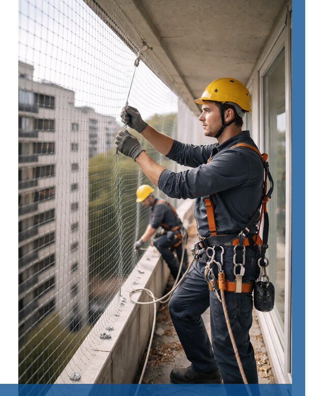 Монтаж сетки от птиц в Мурманске от 4627 р. | ВЫСОТНИК-Мрм