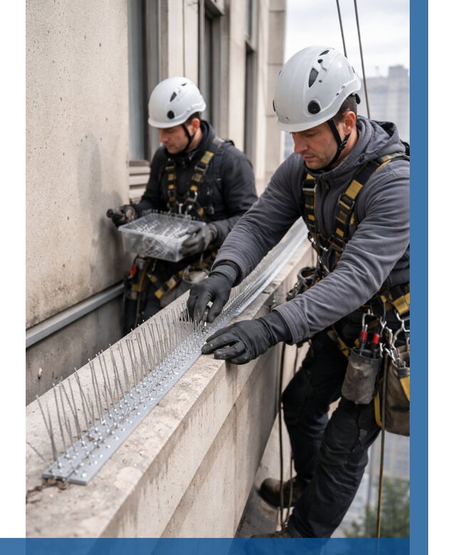 Установка шипов от птиц в Мурманске от 874 р. | ВЫСОТНИК-Мрм